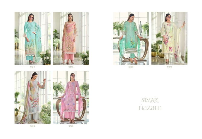 Glossy Simar Nazam 927 Series Ethnic Wear Fancy Printed Salwar Suits Collection